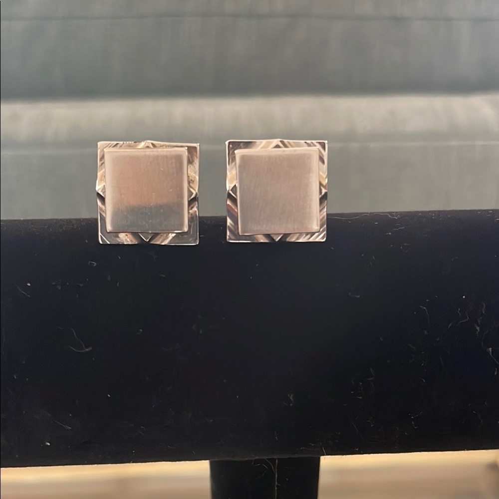 NWOT Lux Heavy Silver Tone Cufflinks
